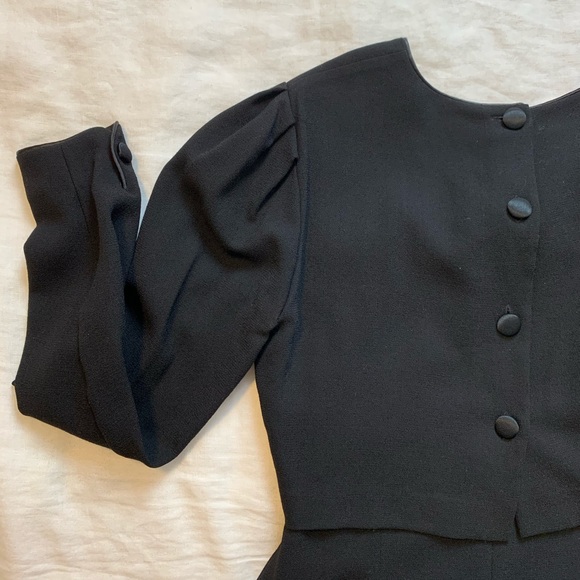 Vintage Laura Ashley Wool Black Dress - Picture 3 of 8